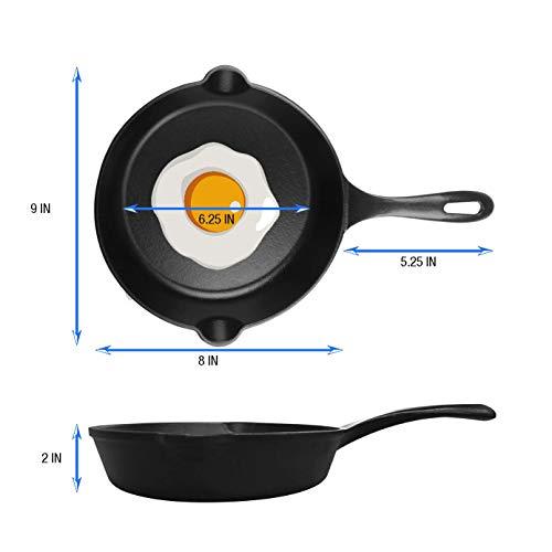 Large Pre-Seasoned Cast Iron Skillet by Victoria, 12-inch Round Frying Pan with Helper Handle, 100% Non-GMO Flaxseed Oil Seasoned, SKL-212