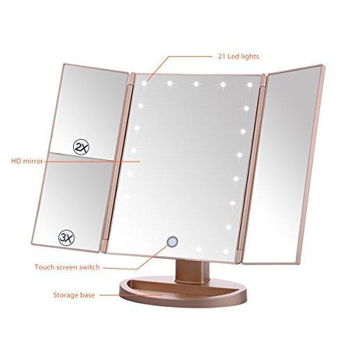 EMOCCI LED Makeup Mirror 21 Led Lighted Vanity Mirrors