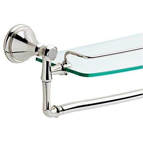 Delta Faucet 79710-PN Cassidy 18-Inch Glass Shelf with Bar, Polished Nickel