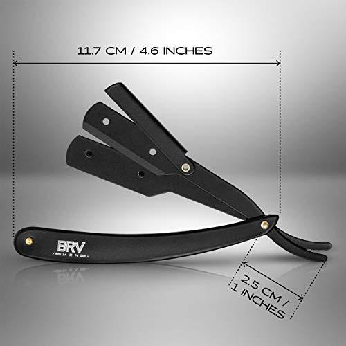 Straight Razor | 100 Single Edge Lord Platinum Saloon Blades | 100% Stainless Steel | Professional Shavette for Close Shaving | Exquisite Design for Classy Gentlemen | Straight Razor Set - BRV MEN