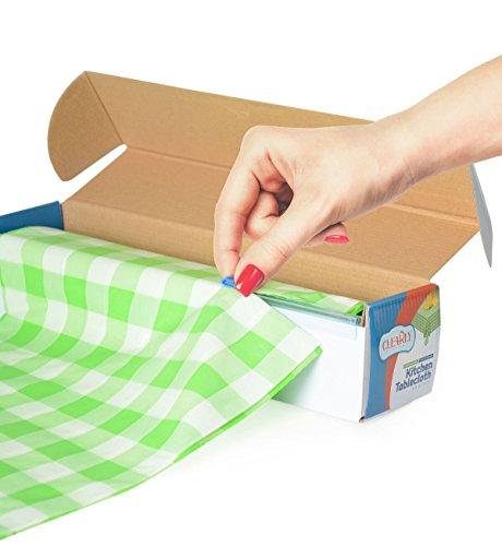 Red Gingham Plastic Tablecloth Roll With Cutter, 100' x 52" - Heavy Duty Party Table Cloth In Self Cutting Box - For Picnics, BBQs, and Birthday Parties - By Clearly Elegant