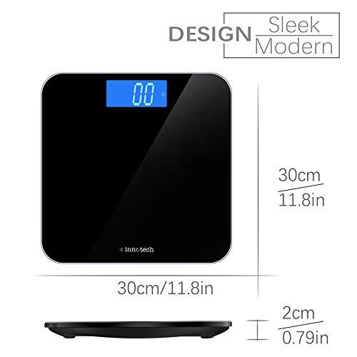 Innotech® Digital Bathroom Scale with Easy-to-Read Backlit LCD (White)