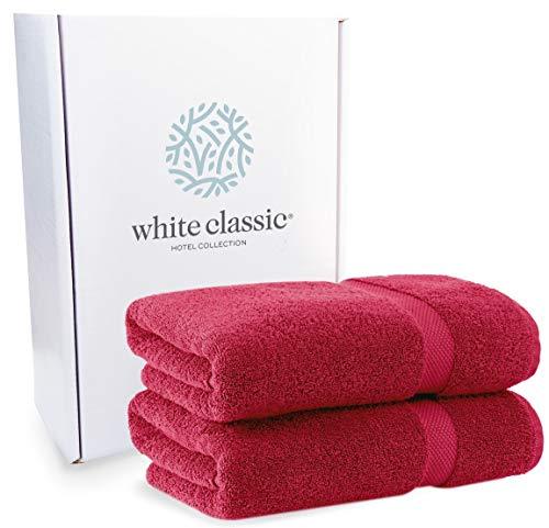 Luxury White Bath Towels Large - Circlet Egyptian Cotton | Highly Absorbent Hotel spa Collection Bathroom Towel | 27x54 Inch | Set of 4