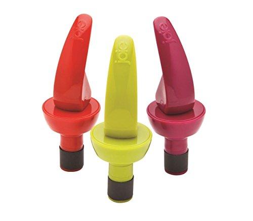 Joie Expanding Beverage Bottle Stopper, Pack of 3, Assorted Colors