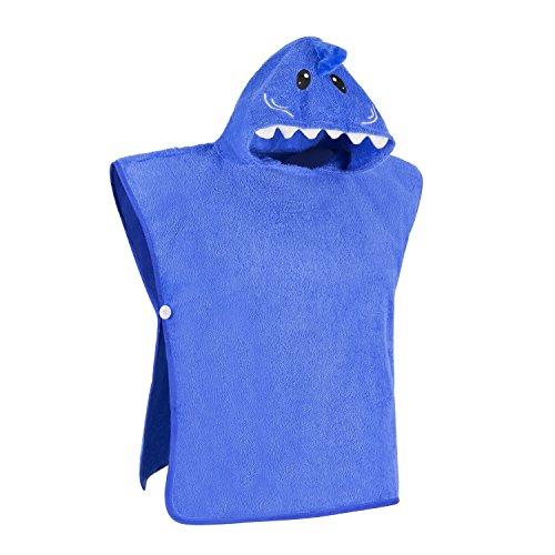 Hudz Kidz Hooded Towel for Kids & Toddlers, Ideal at Bath, Beach, Pool (Blue Shark)