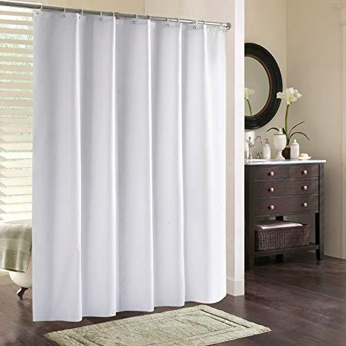 JRing Shower Curtain Polyester Fabric Waterproof Machine Washable with 12 Hooks 72x72 Inch