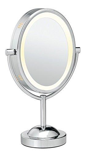 Conair Double-Sided Lighted Makeup Mirror - Lighted Vanity Mirror; 1x/7x magnification; Polished Chrome Finish