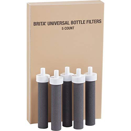 Brita Water Bottle Filter Replacements - BPA Free - 5 Count, Black