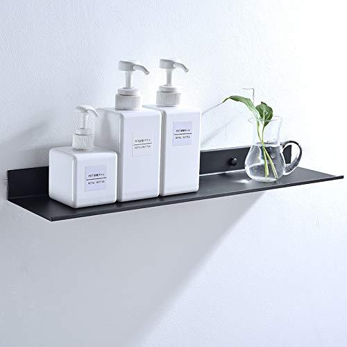 ZMETNAL Bathroom Shelf, Floating Shelves,Picture Ledge Diaplay Wall Shelf, Aluminum, Wall Mounted, Matte Black,16 inch, 2 Pack