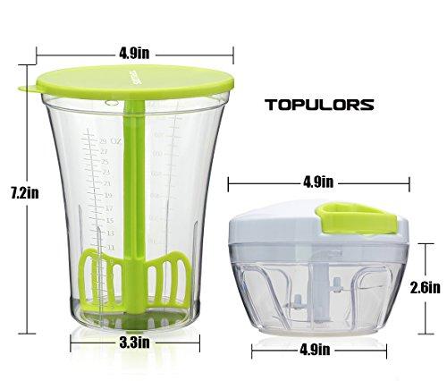 Topulors Manual Food Chopper Hand-Powered Food