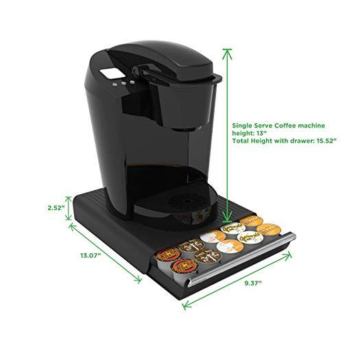 Mind Reader Coffee Pod Storage Drawer for K-Cups, Verismo, Dolce Gusto, Holds 30 K-Cups, 35 CBTL, Verismo, Dolce Gusto, Black