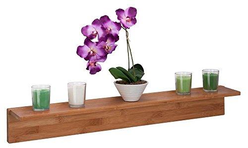 Honey-Can-Do SHF-04412 Bamboo L-Shaped Wall Shelf with Mounting Hardware, 29.53L x 4.57W x 3.94H