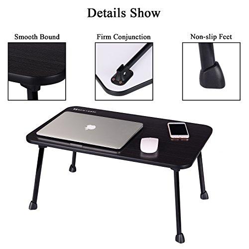 Large Bed Tray NNEWVANTE Multifunction Laptop Desk Lap Desk Foldable Portable Standing Breakfast Reading Tray Holder for Couch Floor for Adults/Students/Kids (Gentleman Black)