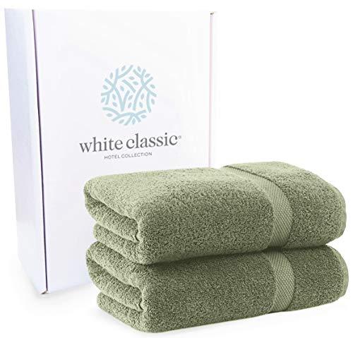 Luxury White Bath Towels Large - Circlet Egyptian Cotton | Highly Absorbent Hotel spa Collection Bathroom Towel | 27x54 Inch | Set of 4