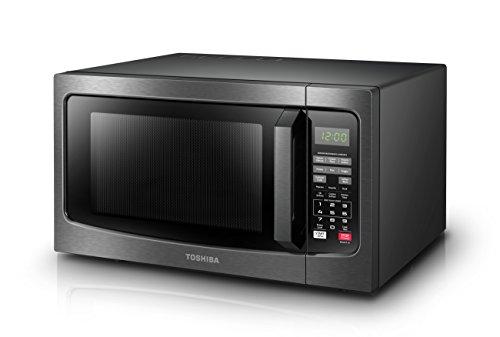 Toshiba  EM131A5C-BS Microwave Oven with Smart Sensor, Easy Clean Interior, ECO Mode and Sound On/Off, 1.2 Cu.ft, 1100W, Black Stainless Steel