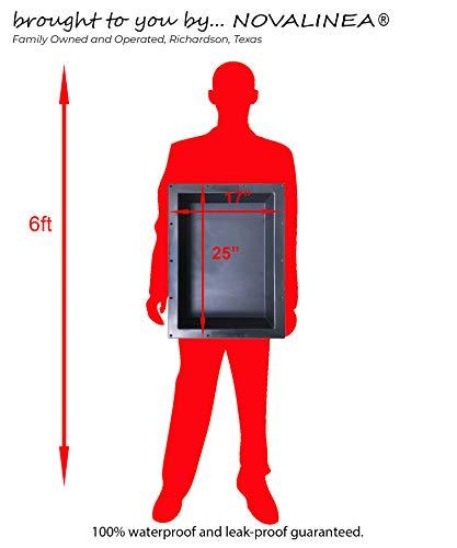 Large Double Recessed Shower Niche, Ready to Tile, 25" x 17" x 3.75" by Novalinea