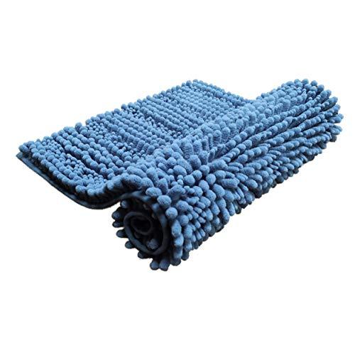 Polyte Premium Microfiber Shaggy Chenille Bath Mat, 20 x 32 in / 17 x 24 in, Set of 2 (Gray)