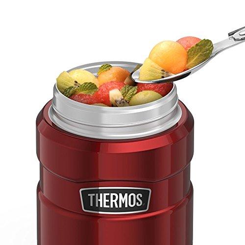 Thermos Stainless King 16 Ounce Food Jar with Folding Spoon, Stainless Steel