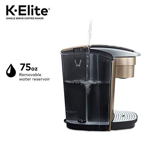 Keurig K-Elite Single Serve K-Cup Pod Coffee Maker, with Strong Temperature Control, Iced Coffee Capability, 12oz Brew Size, Programmable, Brushed Slate