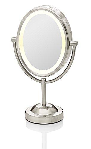 Conair Double-Sided Lighted Makeup Mirror - Lighted Vanity Mirror; 1x/7x magnification; Polished Chrome Finish