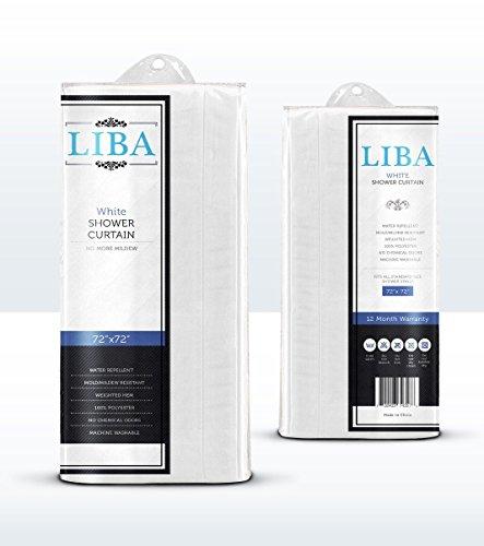 LiBa Mildew Resistant Anti-Bacterial PEVA 8G Shower Curtain Liner, 72x72