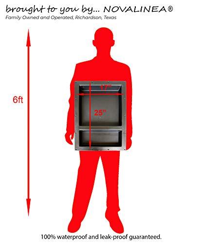 Large Double Recessed Shower Niche, Ready to Tile, 25" x 17" x 3.75" by Novalinea