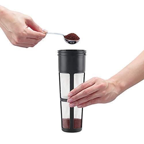 Takeya 10310 Patented Deluxe Cold Brew Iced Coffee Maker with Airtight Lid & Silicone Handle, 1 Quart, Black - Made in USA BPA-Free Dishwasher-Safe