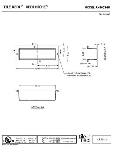 Redi Niche Single Recessed Shower Shelf – Black, One Inner Shelf, 16-Inch Width x 14-Inch Height x 4-Inch Depth