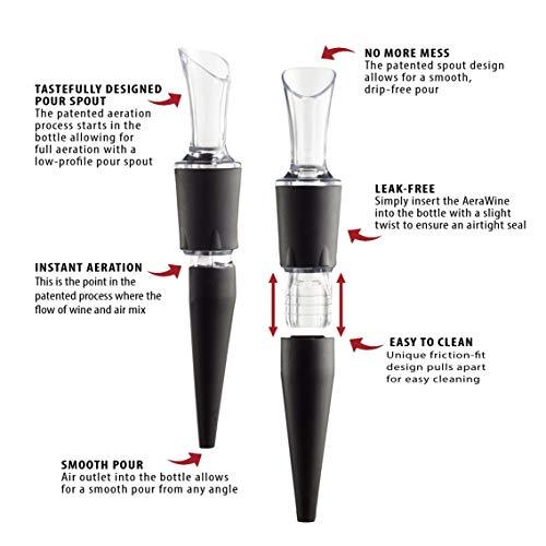 2-PACK - AeraWine Patented Infusion Aerator - 100% Made in the USA - Premium Instant Wine Aerator Pourer Decanter