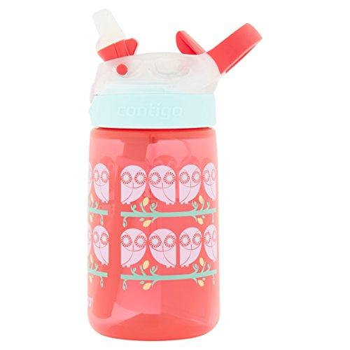 Contigo AUTOSPOUT Straw Gizmo Flip Kids Water Bottle, 14 oz, Sprinkles with Owl Parliament (2004943)