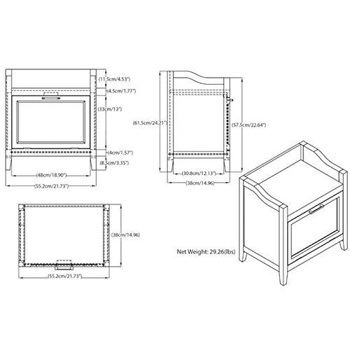 Atlin Designs Storage Hamper Bench in White