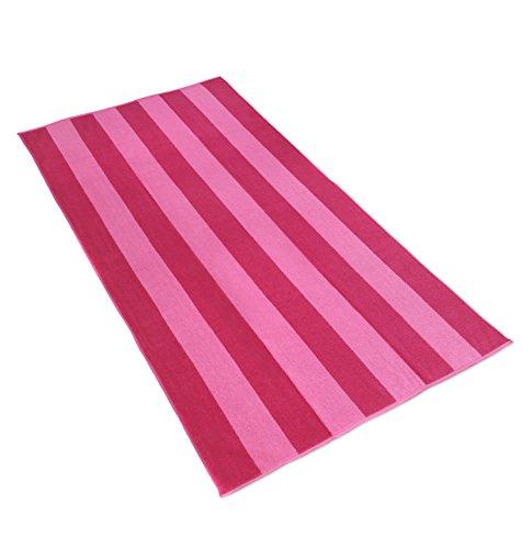 Kaufman – 100% Cotton Velour Striped Beach & Pool Towel 4-Pack – 30in x 60in