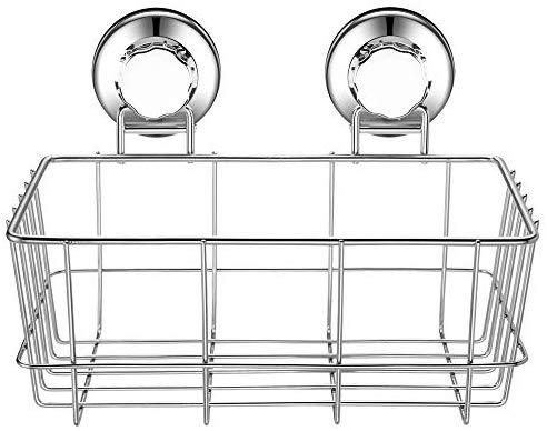 iPEGTOP Suction Cup Deep Shower Caddy Bath Organizer Basket for Large Shampoo Shower Gel Holder Kitchen Bathroom Storage - Rustproof Stainless Steel, 2 Pack