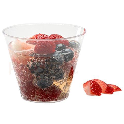 Clear Plastic Cups | 9 Ounce. - 200 Pack | Hard Disposable Cups | Plastic Wine Cups | Plastic Cocktail Glasses | Plastic Drinking Cups | Plastic Party Punch Cups | Bulk Party Cups | Wedding Tumblers