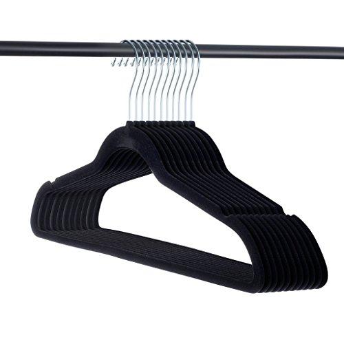 Home-it Premium Velvet Hangers Heavy duty Clothes Hook Swivel 360-Ultra Thin, 50 Pack