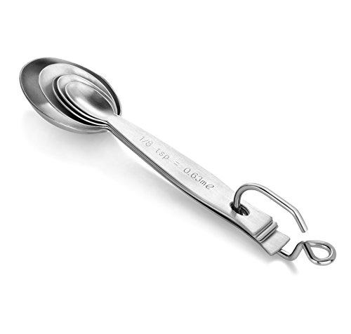 New Star Foodservice 42917 Stainless Steel Measuring Spoons and Cups Combo, Set of 8, Silver