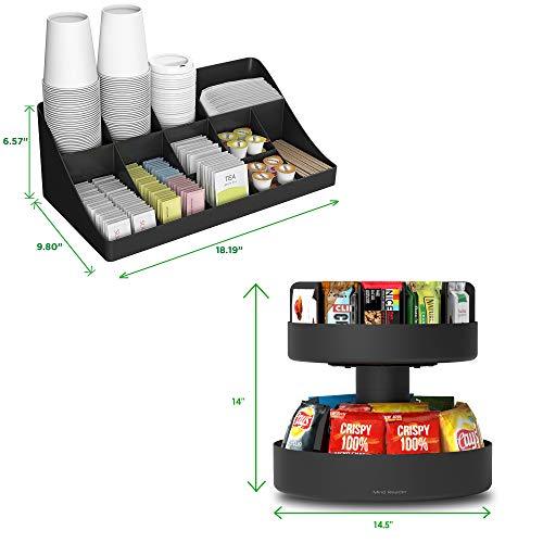 Mind Reader 'Supreme' Lazy Suzan 2 Tiered Breakroom Snack Organizer, Black