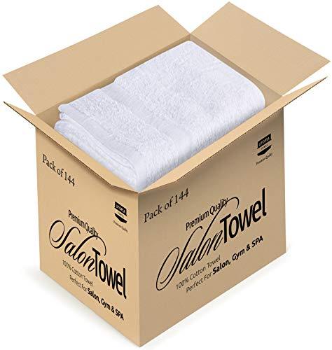 Utopia Towels Salon Towels, 24 Pack,(Not Bleach Proof, 16 x 27 Inches, White), Hand Towels, Gym Towels