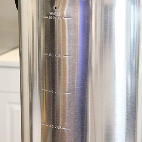 West Bend 58002 Highly Polished Aluminum Commercial Coffee Urn Features Automatic Temperature Control Large Capacity with Quick Brewing Easy Prep and Clean Up, 42-Cup, Silver