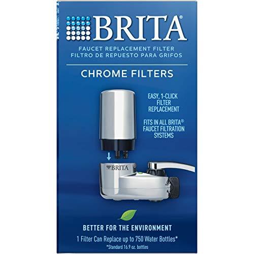 Brita Tap Water Filter, Water Filtration System Replacement Filters For Faucets, Reduces Lead, BPA Free – Chrome, 2 Count