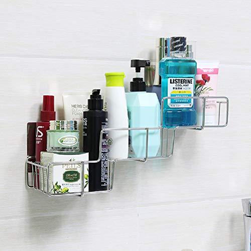 VIAV Bathroom Shelf Organizer Storage Adhesive Shower Caddy Basket Stainless Steel No Drilling No Rusting (Style A)