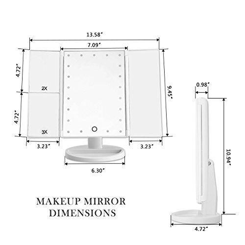 EMOCCI LED Makeup Mirror 21 Led Lighted Vanity Mirrors