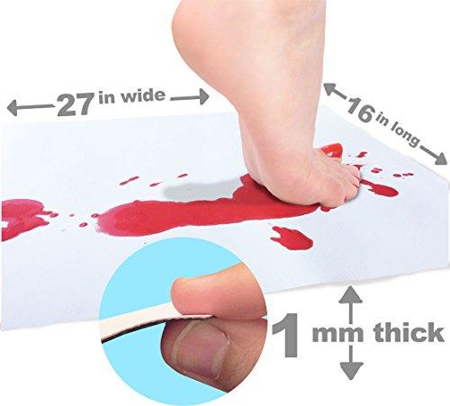 Bloody Bath Mat – Color Changing Sheet Turns Red When Wet – Make Your Own Bleeding Footprints That Disappear White – Sheet, for Shower/Bathroom – Regular Size 16x39in (420x1000mm)