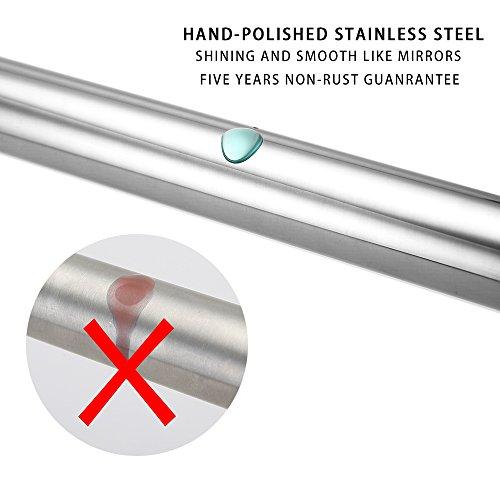 BRIOFOX Shower Curtain Rod 42-72 Inches, Never Rust + Non-Fall Down, 304 Stainless Steel，Super-Large Non-Slip Plate Spring Tension Shower Rod Use Bathroom Kitchen Home Never Collapse No Drilling