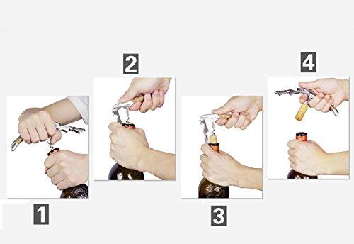 Waiters Corkscrew with Foil Cutter Professional Wine Bottle Opener Folding by ZM-YOUTOO | Wine Key Double Hinged for Bartenders Servers Sommeliers, 5 Pack