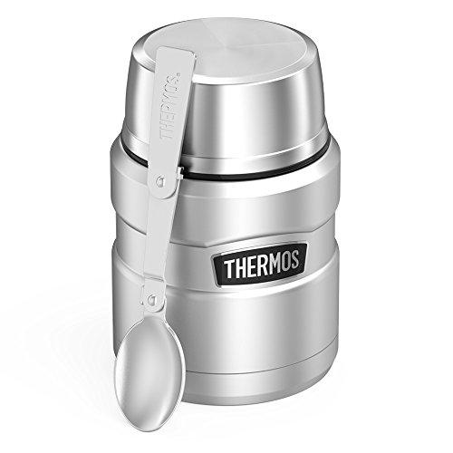 Thermos Stainless King 16 Ounce Food Jar with Folding Spoon, Stainless Steel