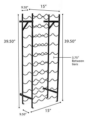 Sorbus Display Rack Large Capacity Wobble-Free Shelves Storage Stand for Bar, Basement, Wine Cellar, Kitchen, Dining Room, etc (Black), Height 40" - 100 Bottle