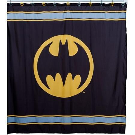 Batman Bathroom Set, Shower Curtain, Hooks, Bath Rug, Bath Towel, and Bath Tub Mat