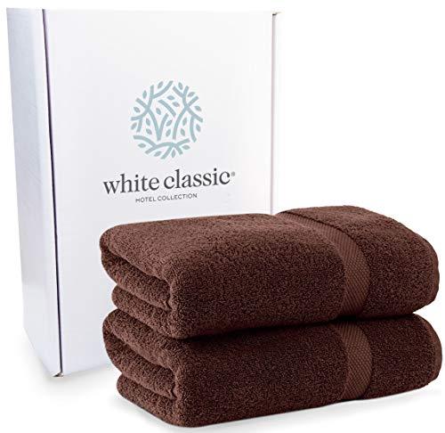 Luxury White Bath Towels Large - Circlet Egyptian Cotton | Highly Absorbent Hotel spa Collection Bathroom Towel | 27x54 Inch | Set of 4