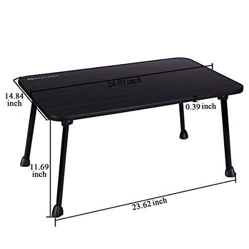 Large Bed Tray NNEWVANTE Multifunction Laptop Desk Lap Desk Foldable Portable Standing Breakfast Reading Tray Holder for Couch Floor for Adults/Students/Kids (Gentleman Black)